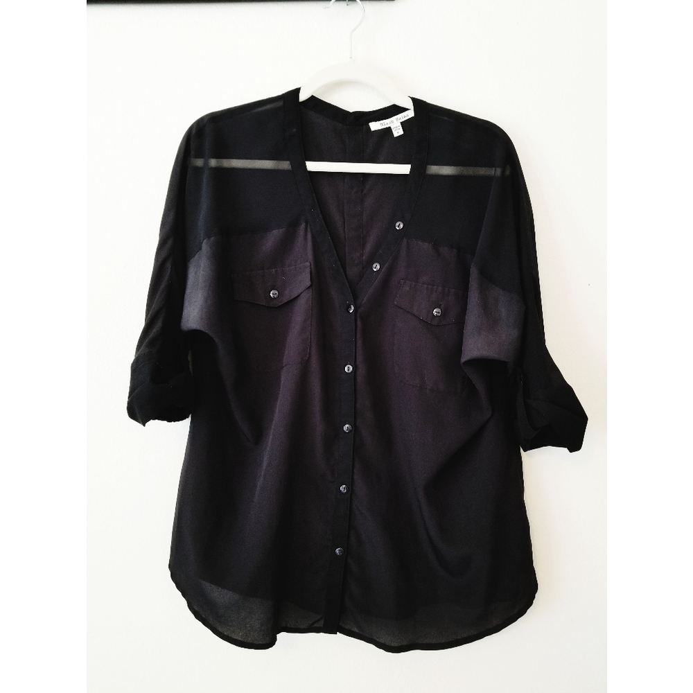🌱 Francesca's | Sheer Black Blouse